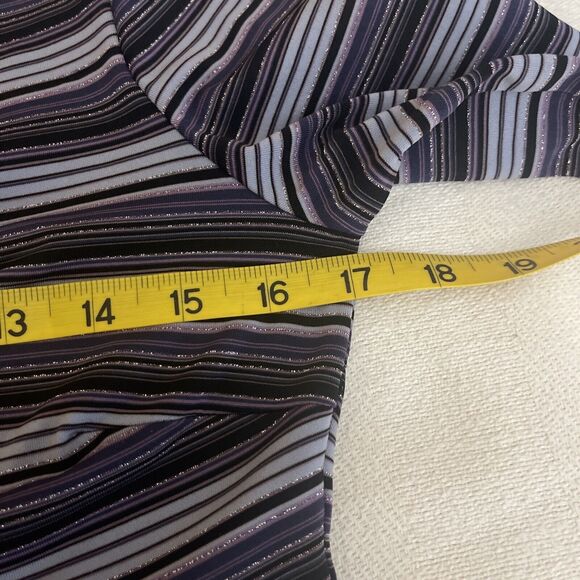 New York & Co. Women’s  Blouse. Purple/striped Metallic. XS.  Made In USA - Picture 8 of 9